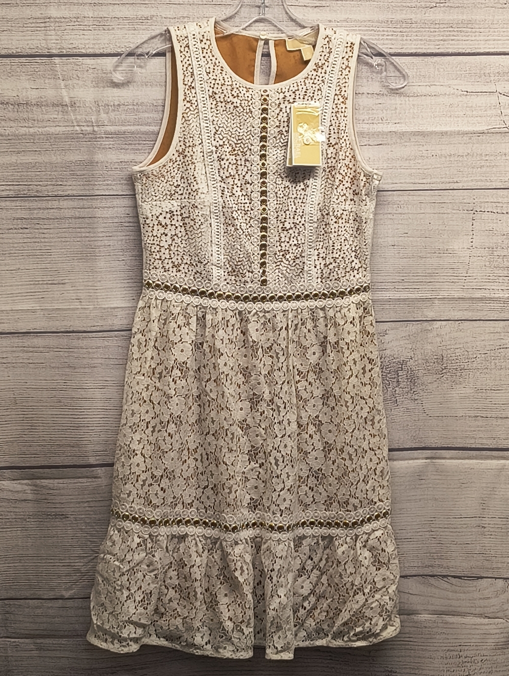 MICHAEL Michael Kors White Floral Lace Sleeveless Mini Dress Size 0